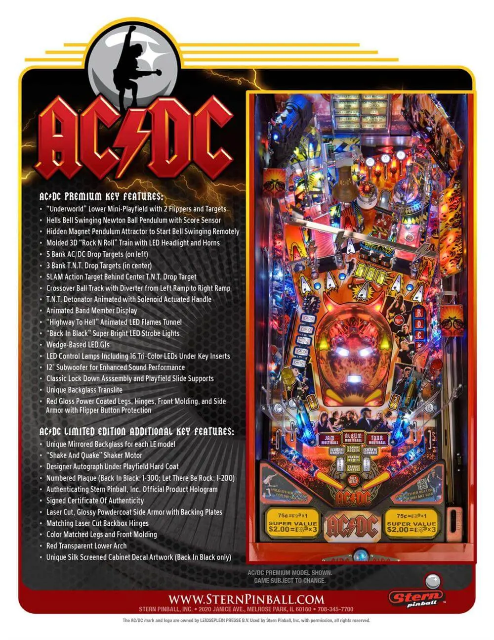 AC/DC Premium Pinball Machine by Stern - Image 3