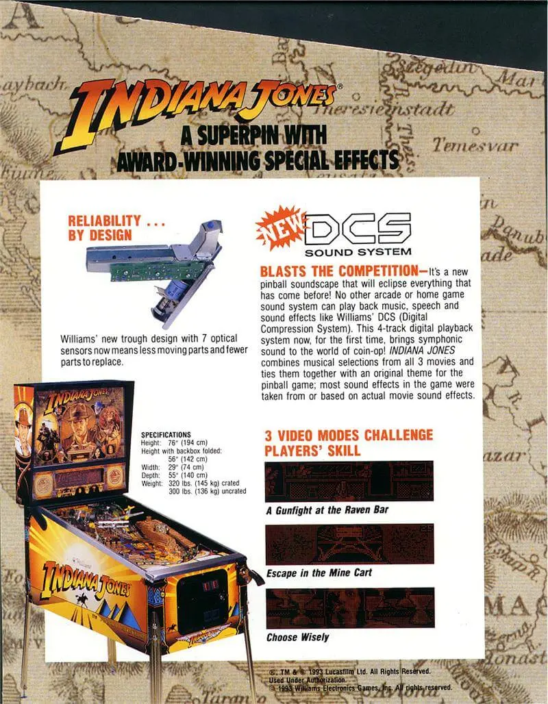 Indiana Jones Pinball Machine (1993) by Williams - Image 3