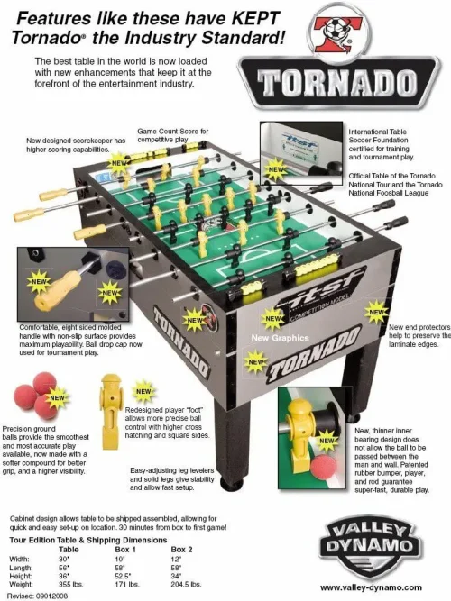 Tornado T-3000 Tournament Foosball Table in Matte Black - Image 2
