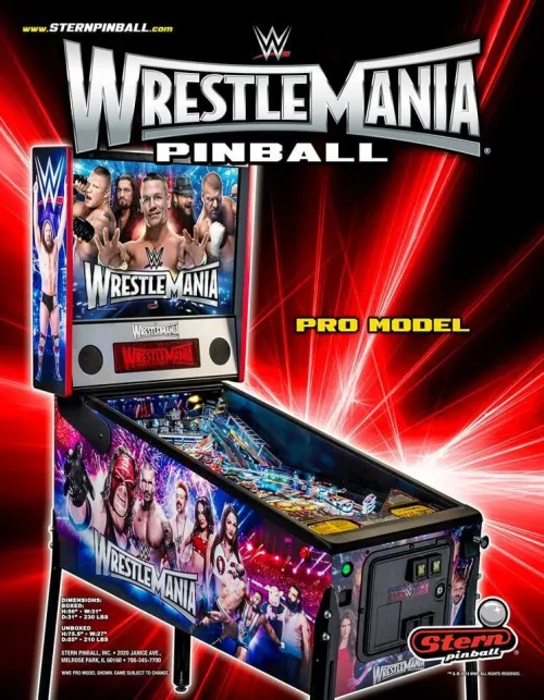WWE Wrestlemania Pro Pinball Machine by Stern - Image 5